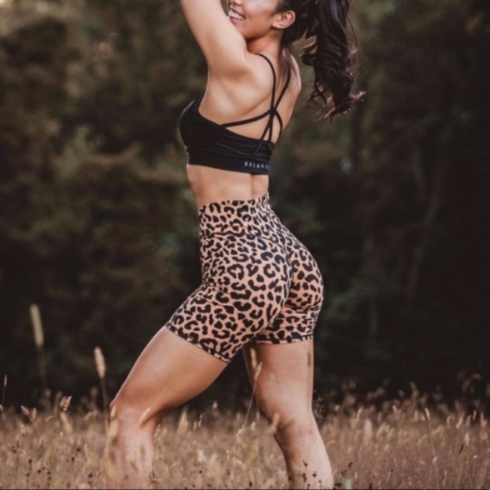 Balance Athletica (now Vitality) cheetah biker shorts small